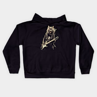 Rock & Roll Music Concert Festival Cat Rock Guitar Kids Hoodie